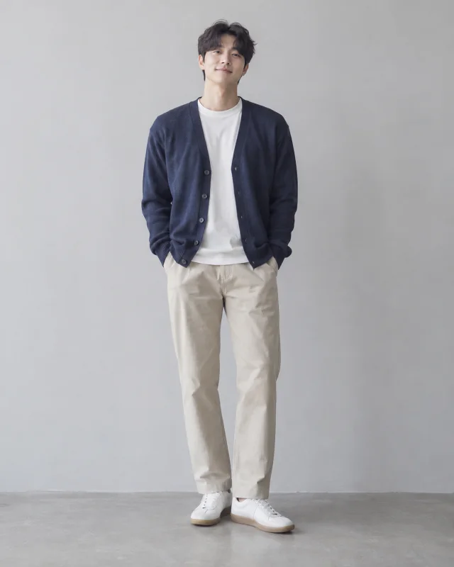 가디건과 면바지